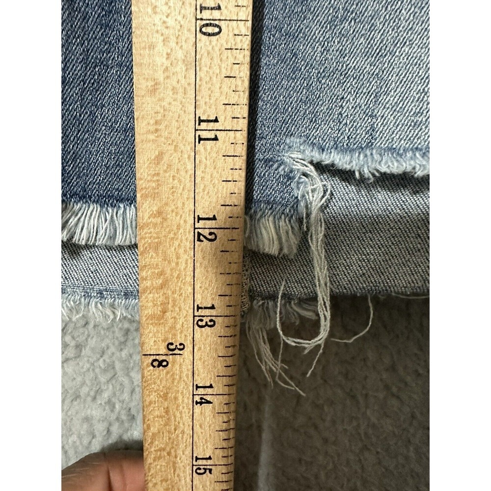 American Eagle Distressed Blue Jean Mini Skirt Women's 100% Cotton Size 4 - Picture 5 of 8